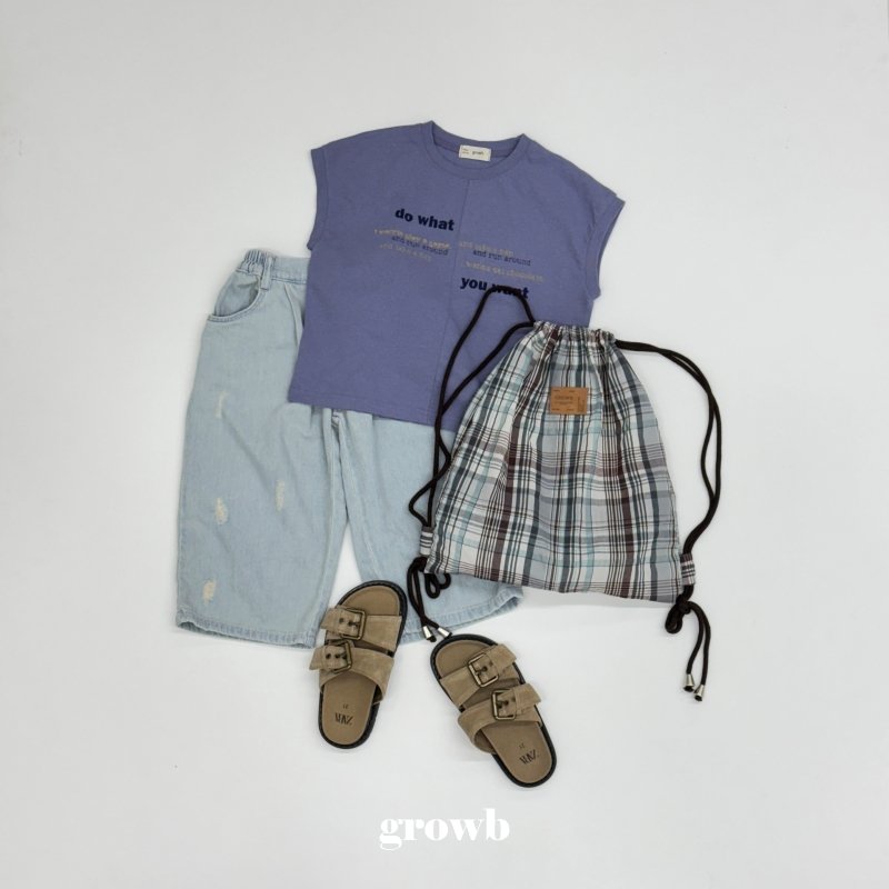 Grow B - Korean Children Fashion - #prettylittlegirls - Damage Denim Pants - 8