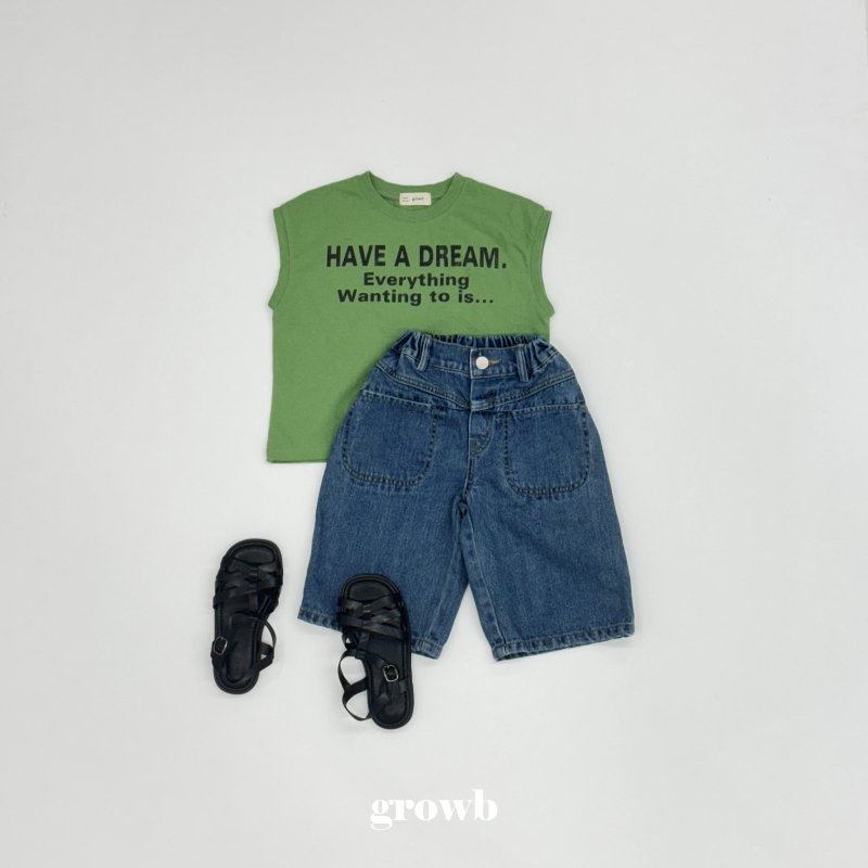 Grow B - Korean Children Fashion - #minifashionista - Front Denim Pants - 4