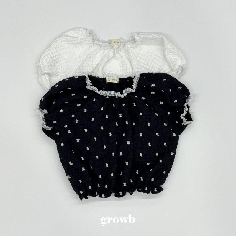 Grow B - Korean Children Fashion - #todddlerfashion - Claire Blouse Black Dot