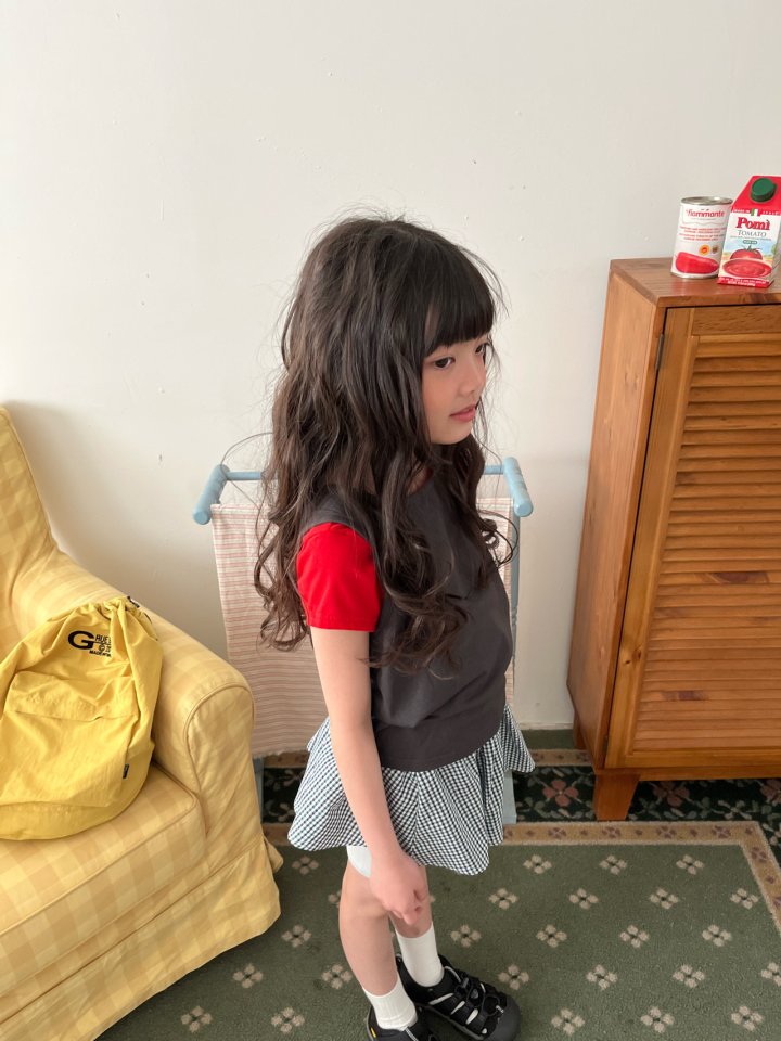 Grue Baba - Korean Children Fashion - #designkidswear - Check Tuming Skirt - 8
