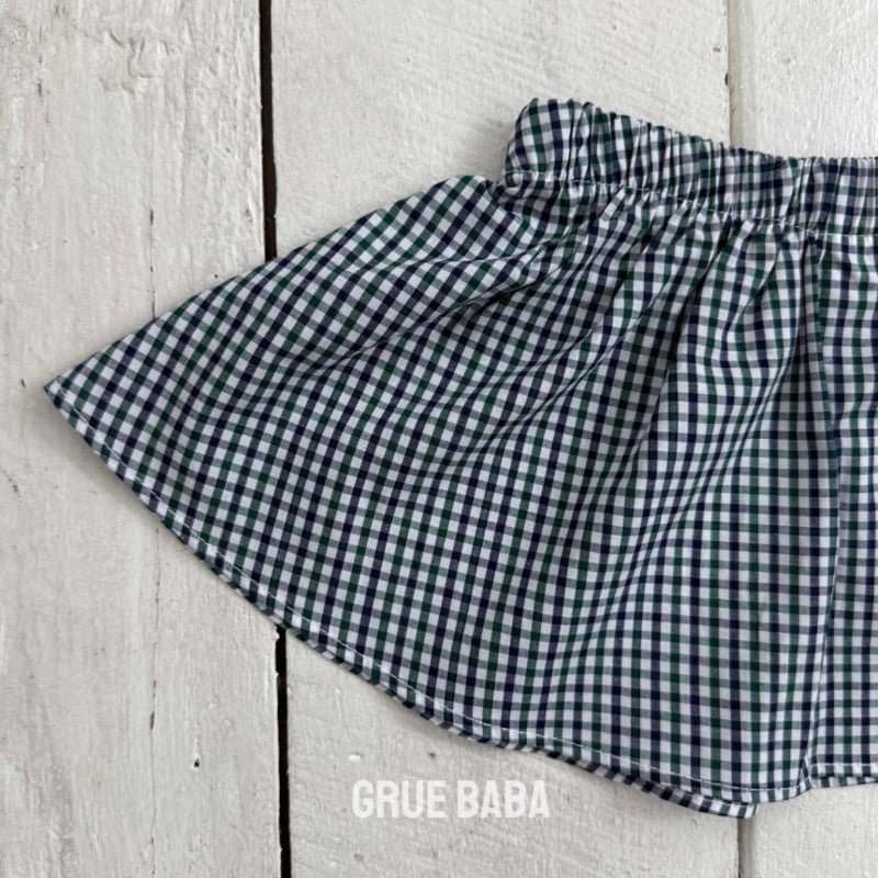 Grue Baba - Korean Children Fashion - #kidsshorts - Check Tuming Skirt - 11