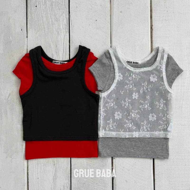 Grue Baba - Korean Children Fashion - #todddlerfashion - Uni Set (Red Charcoal)