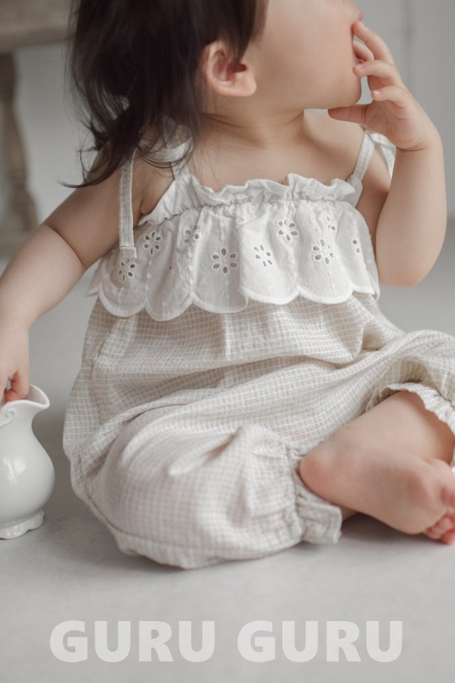 Guru Guru - Korean Baby Fashion - #babyfever - Embroidered Overalls - 12