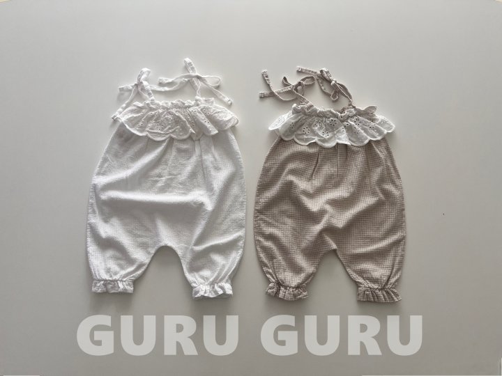Guru Guru - Korean Baby Fashion - #babyootd - Embroidered Overalls
