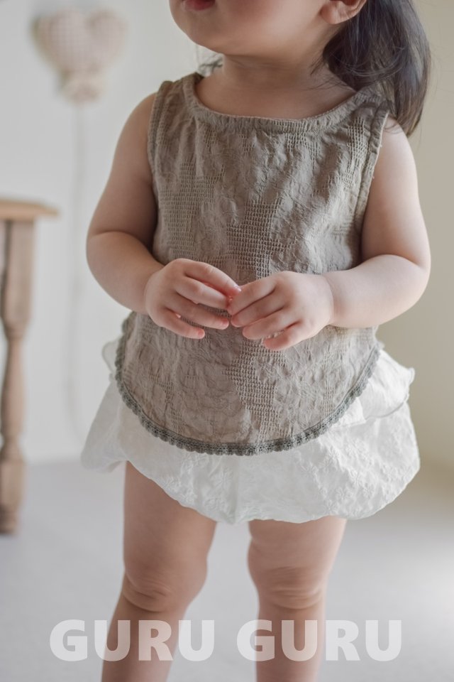 Guru Guru - Korean Baby Fashion - #babyootd - Lace Sleeveless - 5