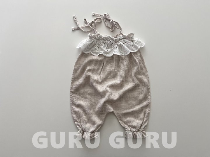 Guru Guru - Korean Baby Fashion - #babyoutfit - Embroidered Overalls - 3