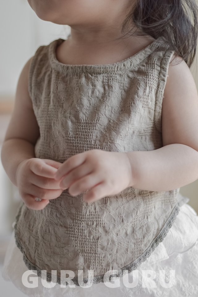 Guru Guru - Korean Baby Fashion - #babyoutfit - Lace Sleeveless - 6