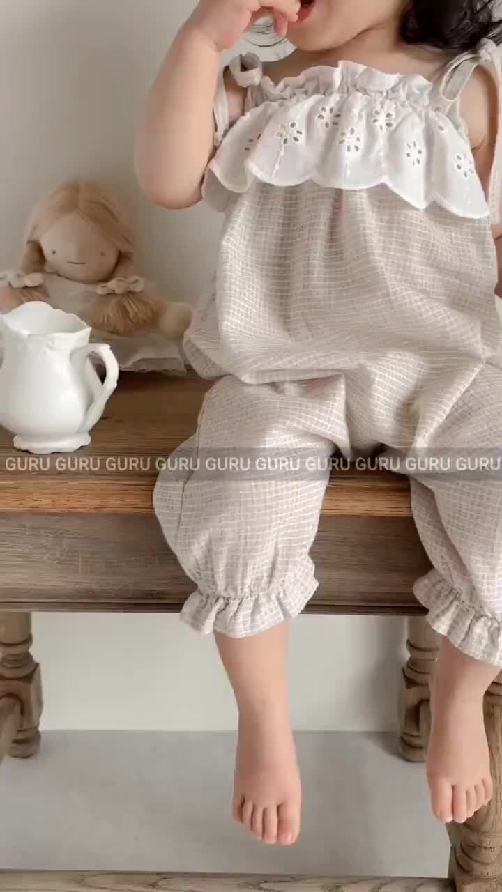 Guru Guru - Korean Baby Fashion - #onlinebabyboutique - Embroidered Overalls - 5