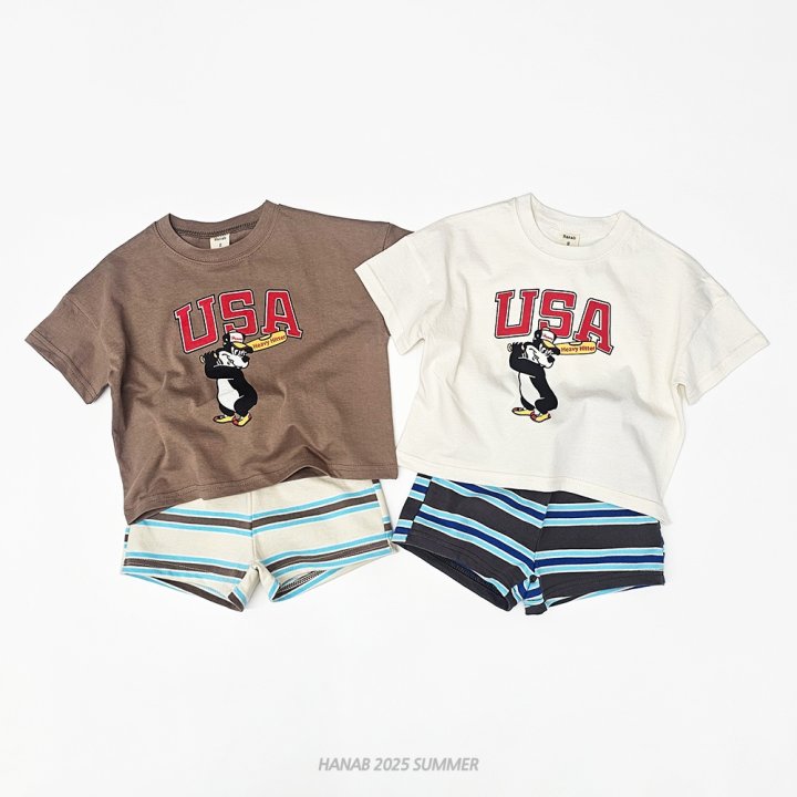 Hanab - Korean Children Fashion - #designkidswear - Usa Bear Set