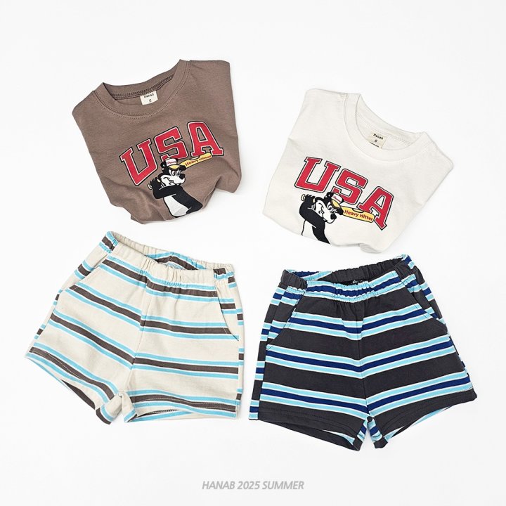 Hanab - Korean Children Fashion - #discoveringself - Usa Bear Set - 2