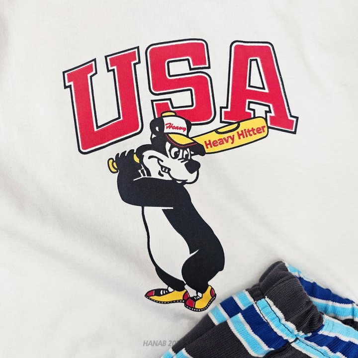 Hanab - Korean Children Fashion - #fashionkids - Usa Bear Set - 4