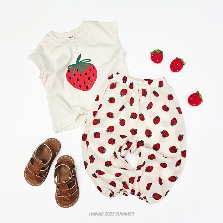 Hanab - Korean Children Fashion - #kidsshorts - Strawberry Set - 3