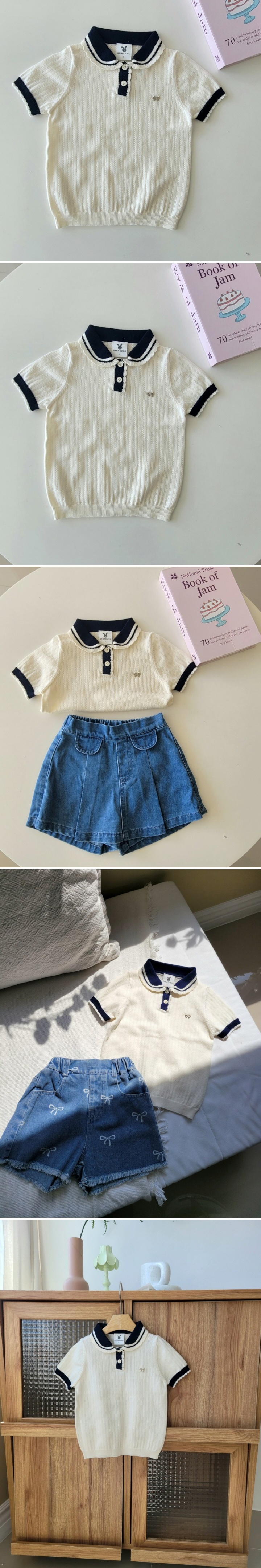 School Collar Short Sleeve Knit by Hanacoco for Child - view 1