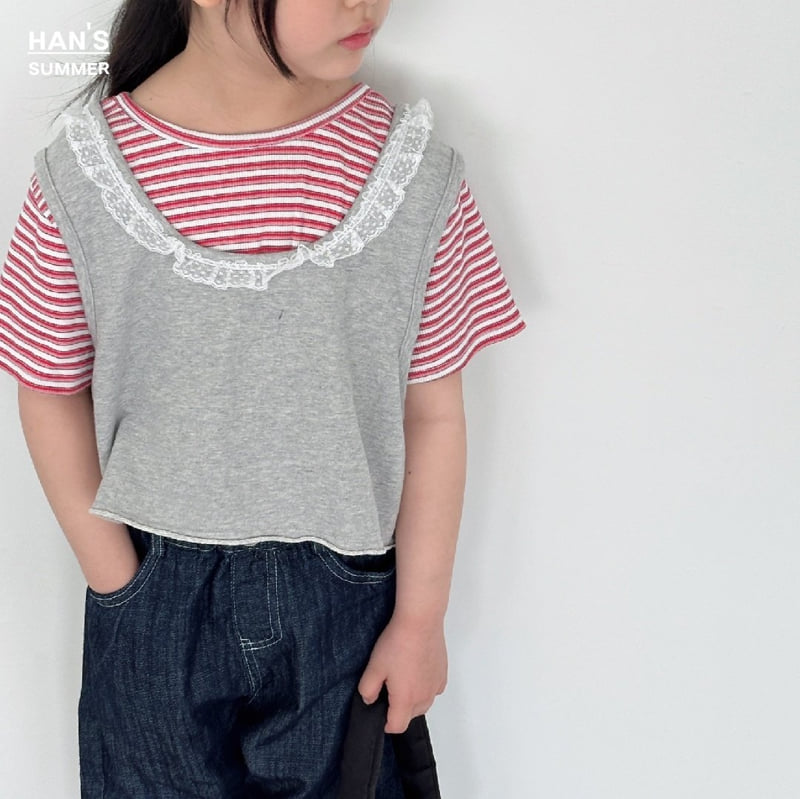 Han's - Korean Children Fashion - #designkidswear - Tani Stripe Tee - 6