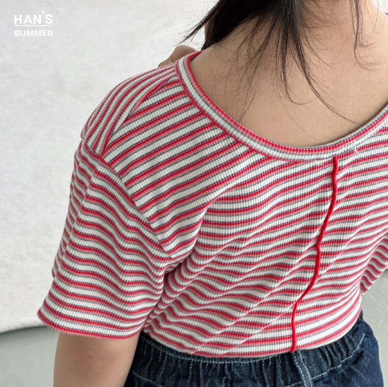 Han's - Korean Children Fashion - #kidsshorts - Tani Stripe Tee - 9