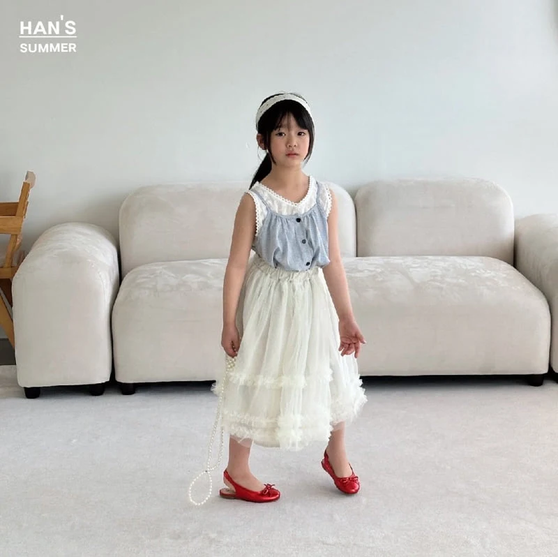 Han's - Korean Children Fashion - #kidsstore - Camel Layered Sleeveless Blouse - 7
