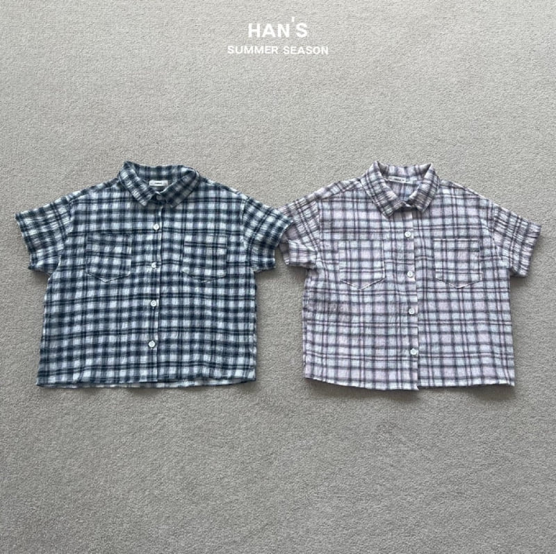 Han's - Korean Children Fashion - #kidzfashiontrend - Snail Check Shirt