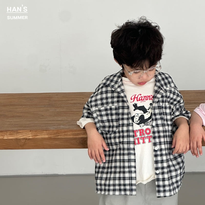 Han's - Korean Children Fashion - #littlefashionista - Snail Check Shirt - 3