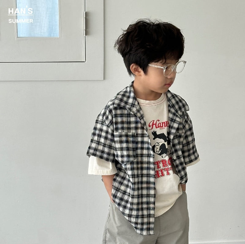 Han's - Korean Children Fashion - #littlefashionista - Snail Check Shirt - 4