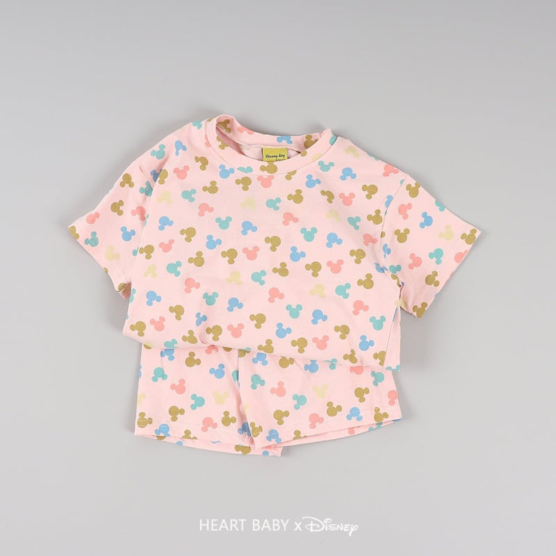 Heart Baby - Korean Children Fashion - #Kfashion4kids - Round M Short Sleeve Top Bottom Set - 8