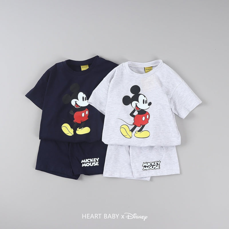 Heart Baby - Korean Children Fashion - #childofig - M Short Sleeve Top Bottom Set - 2