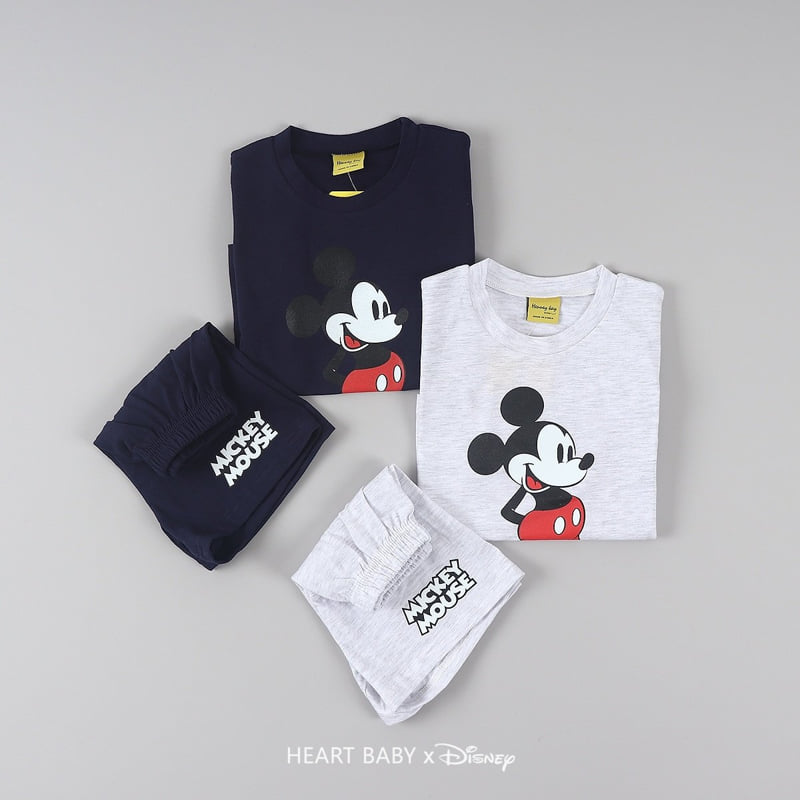 Heart Baby - Korean Children Fashion - #childrensboutique - M Short Sleeve Top Bottom Set - 3
