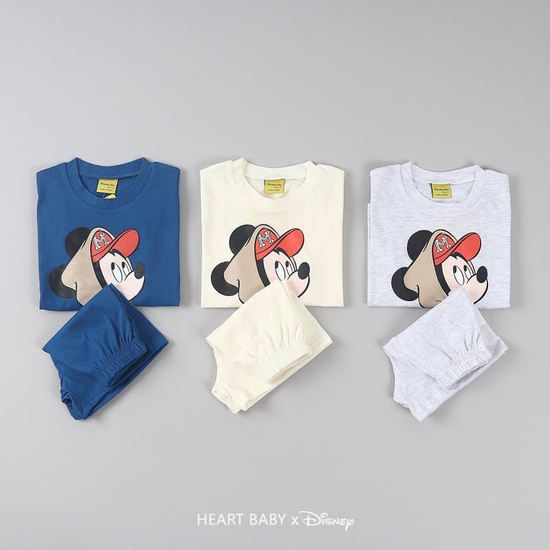 Heart Baby - Korean Children Fashion - #childrensboutique - MM Short Sleeve Top Bottom Set - 2