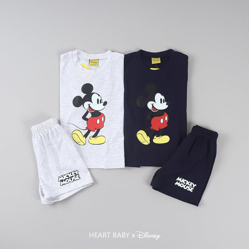 Heart Baby - Korean Children Fashion - #childrensboutique - M Short Sleeve Top Bottom Set - 4