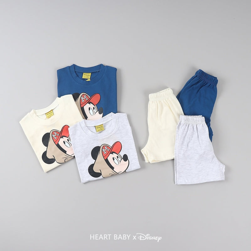 Heart Baby - Korean Children Fashion - #designkidswear - MM Short Sleeve Top Bottom Set - 3