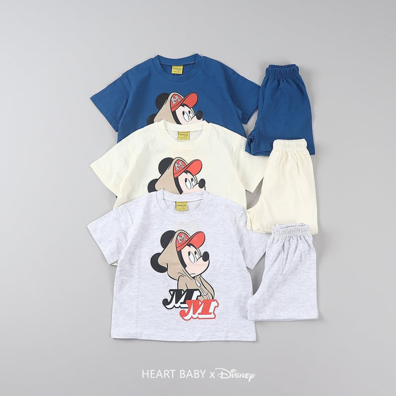 Heart Baby - Korean Children Fashion - #designkidswear - MM Short Sleeve Top Bottom Set - 4