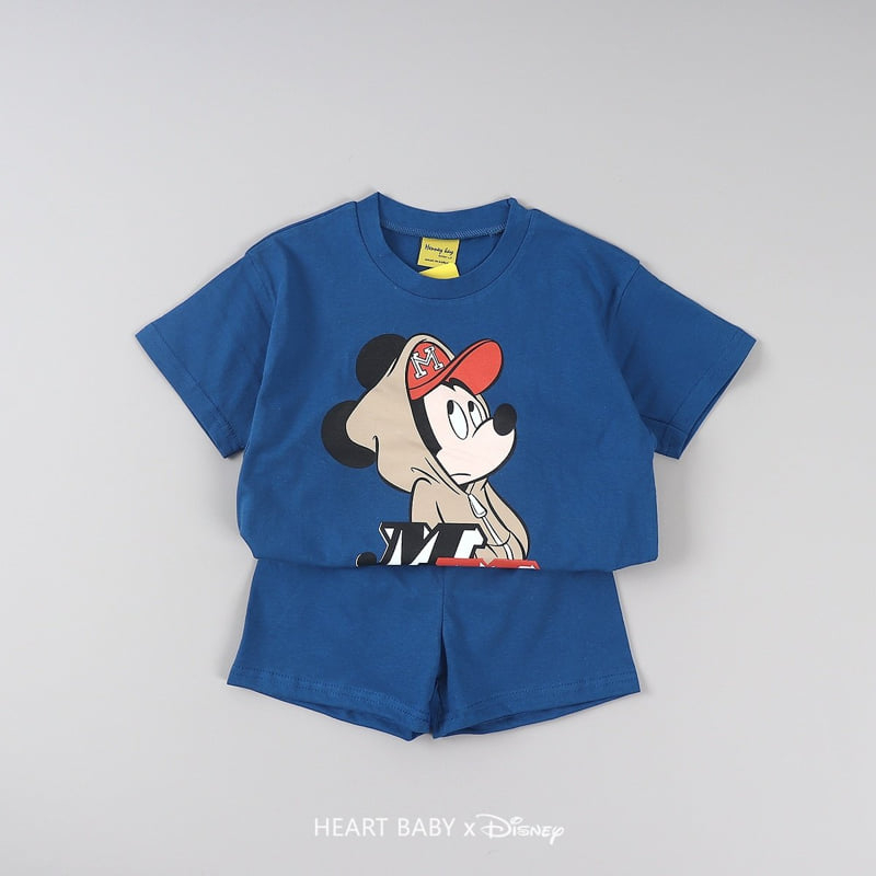 Heart Baby - Korean Children Fashion - #fashionkids - MM Short Sleeve Top Bottom Set - 5