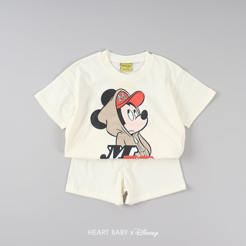 Heart Baby - Korean Children Fashion - #kidsshorts - MM Short Sleeve Top Bottom Set - 6