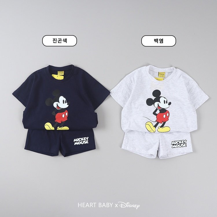 Heart Baby - Korean Children Fashion - #stylishchildhood - M Short Sleeve Top Bottom Set