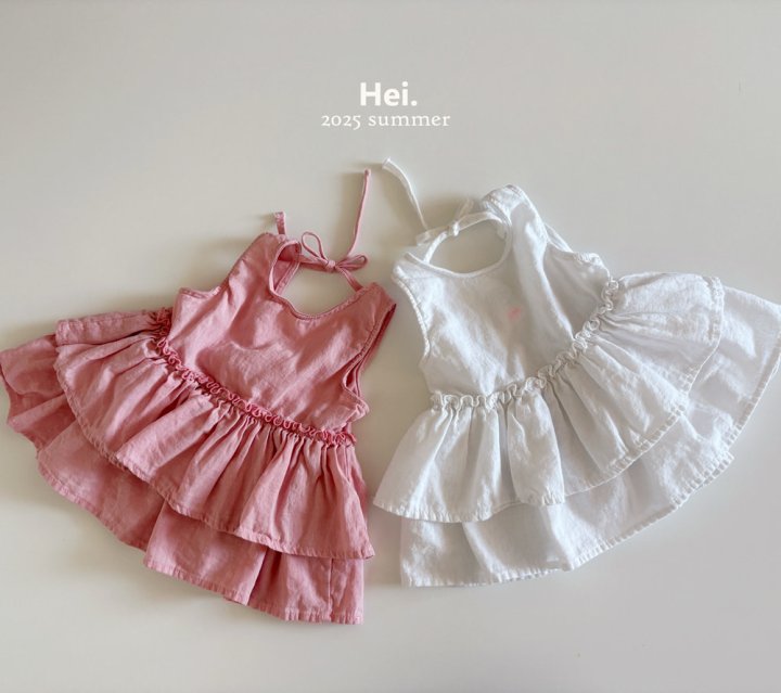 Hei - Korean Children Fashion - #littlefashionista - Linen Cream One-piece