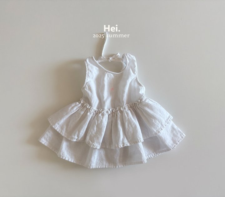 Hei - Korean Children Fashion - #magicofchildhood - Linen Cream One-piece - 2