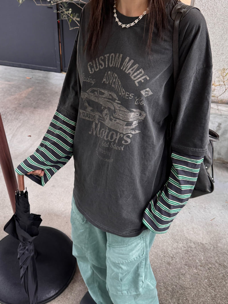 Heil - Korean Women Fashion - #momslook - Pigment Motor Stripe Tee - 3