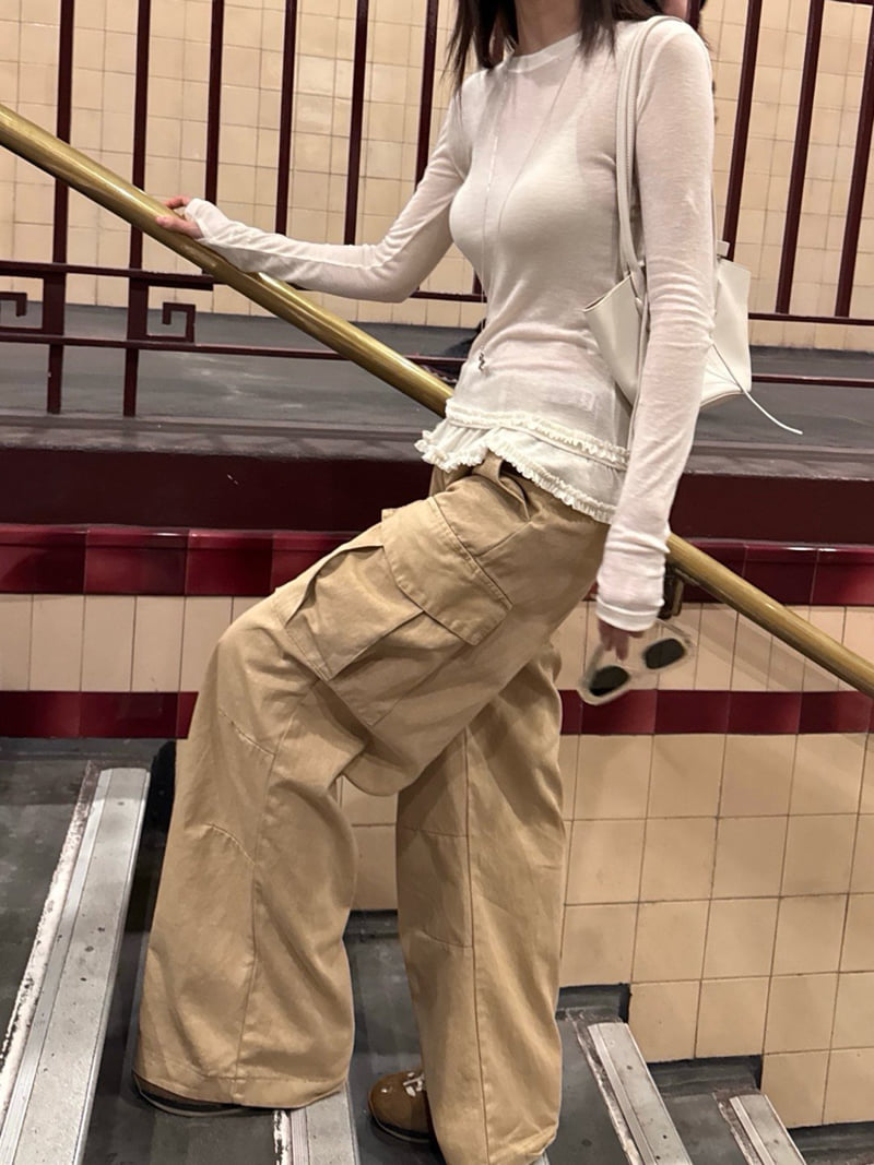 Heil - Korean Women Fashion - #momslook - Pigment Cargo Pants - 3