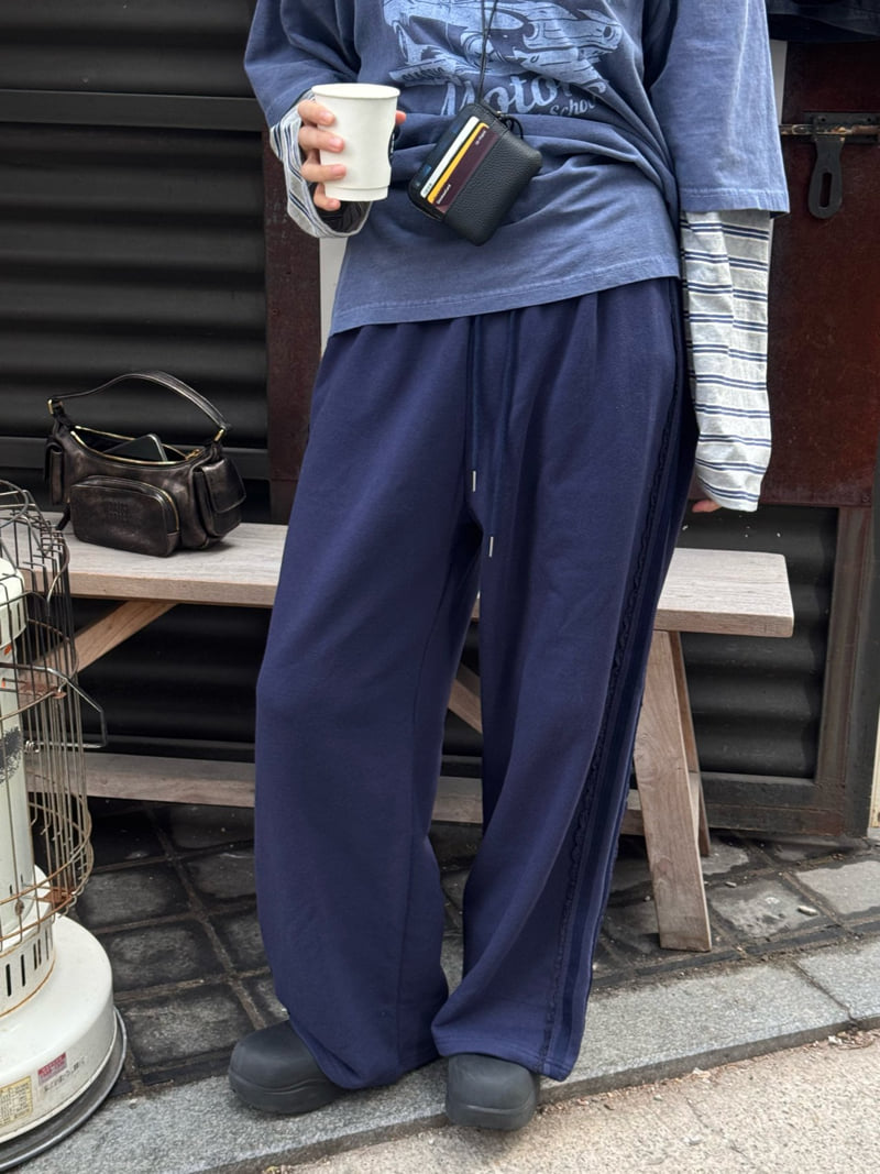 Heil - Korean Women Fashion - #shopsmall - Lace Track Pants