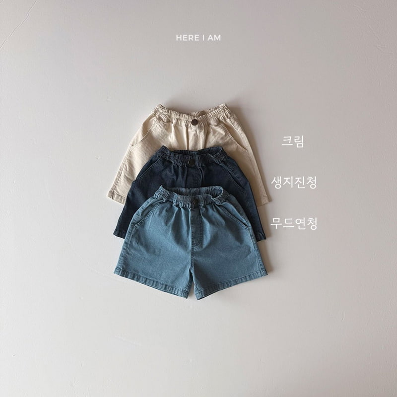 Here I Am - Korean Children Fashion - #kidzfashiontrend - Essential Cotton Denim Short Pants - 12