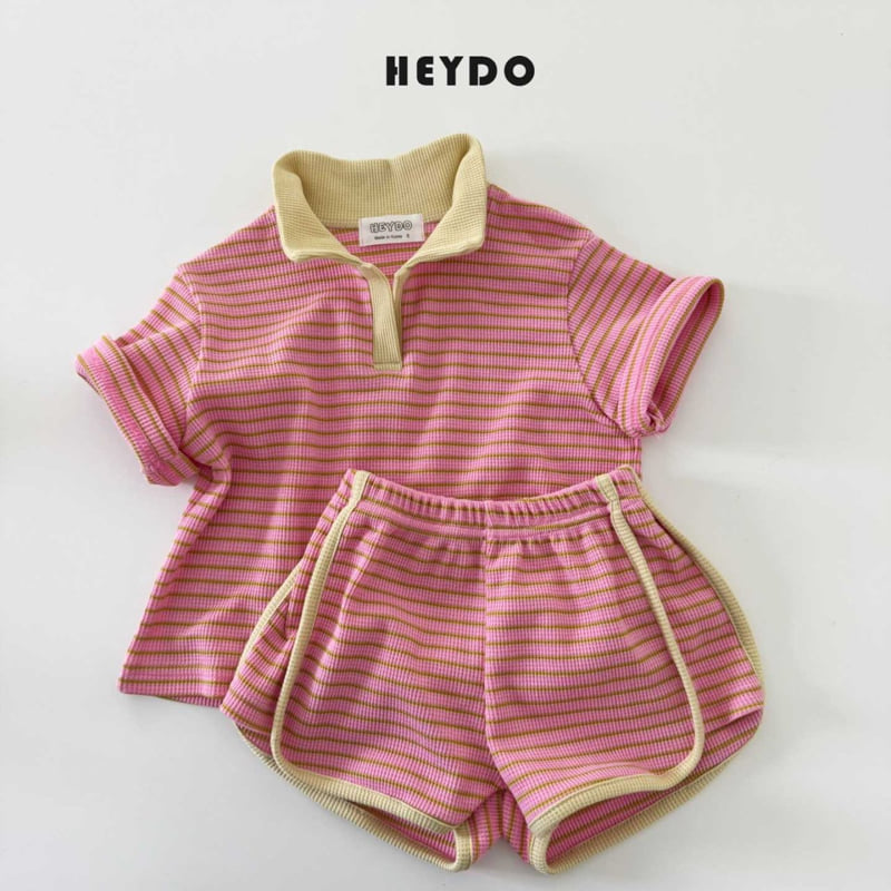 Heydo - Korean Children Fashion - #fashionkids - Jelly Collar Top Bottom Set - 9