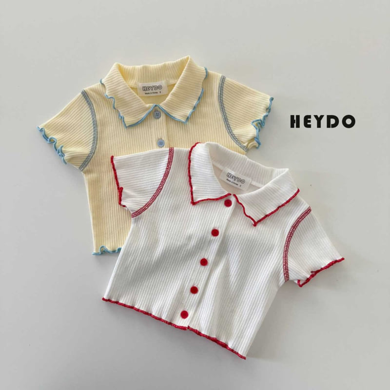 Heydo - Korean Children Fashion - #discoveringself - Sweet Rib Collar Tee - 4