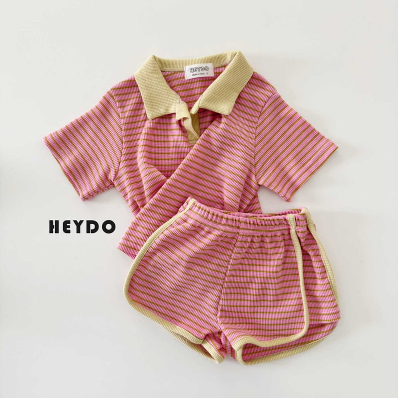 Heydo - Korean Children Fashion - #kidsshorts - Jelly Collar Top Bottom Set - 10