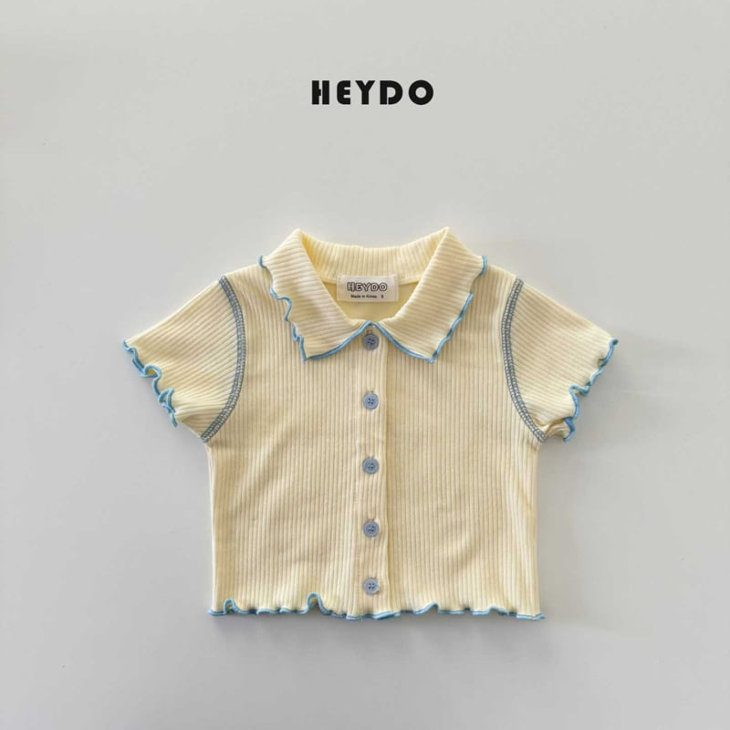 Heydo - Korean Children Fashion - #kidsshorts - Sweet Rib Collar Tee - 5