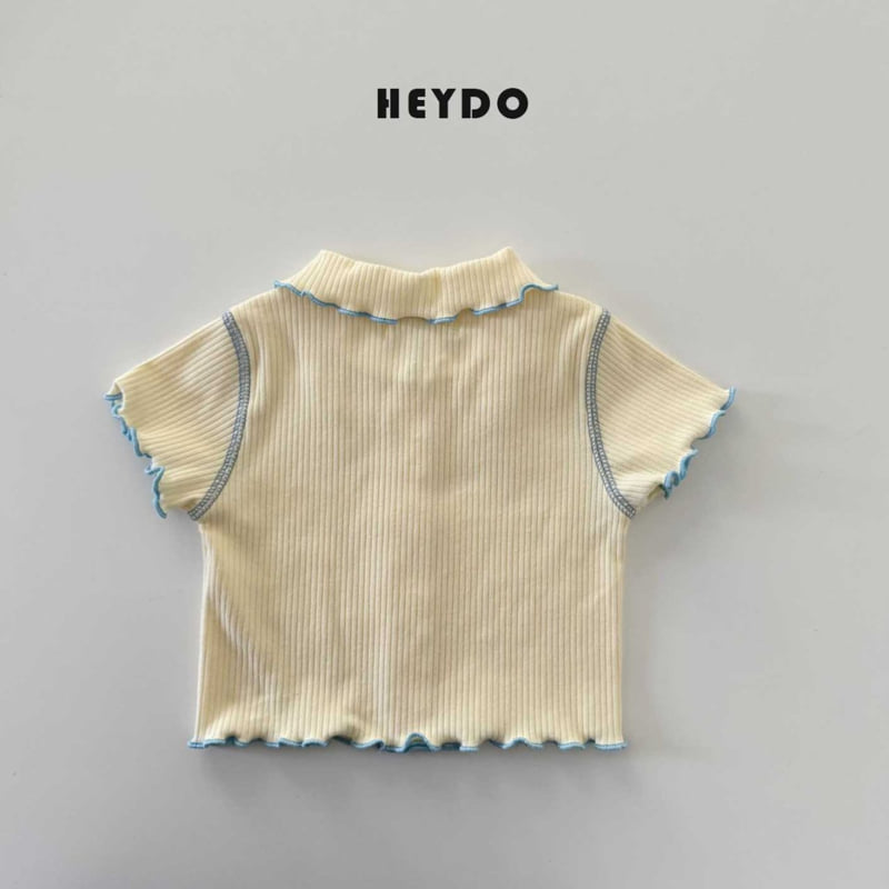 Heydo - Korean Children Fashion - #kidsstore - Sweet Rib Collar Tee - 6
