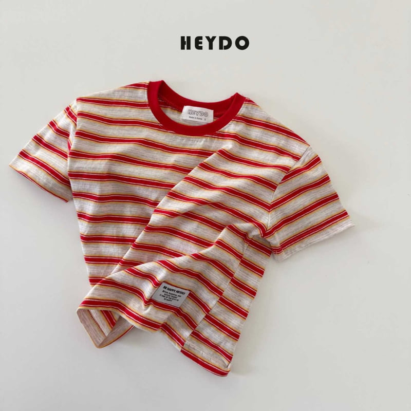 Heydo - Korean Children Fashion - #littlefashionista - Label Stripe Tee - 8