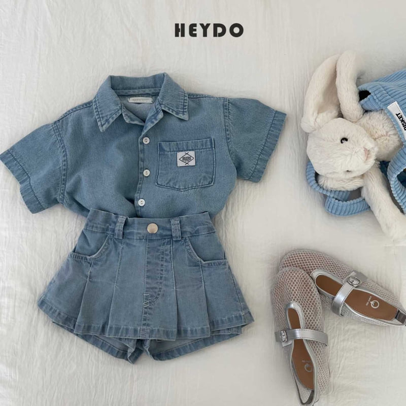 Heydo - Korean Children Fashion - #magicofchildhood - Mimi Pleated Denim Skirt - 7