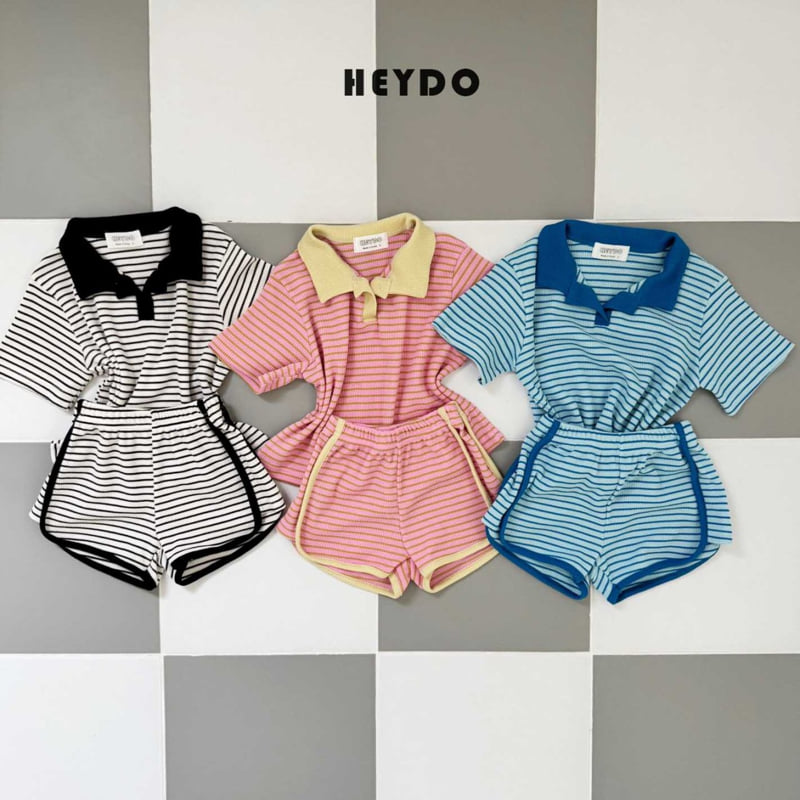 Heydo - Korean Children Fashion - #magicofchildhood - Jelly Collar Top Bottom Set