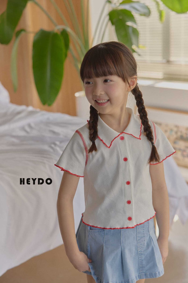 Heydo - Korean Children Fashion - #minifashionista - Sweet Rib Collar Tee - 11