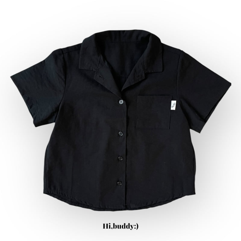 Hi buddy - Korean Children Fashion - #Kfashion4kids - Black Shirt