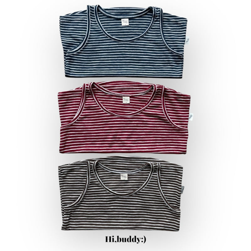 Hi buddy - Korean Children Fashion - #Kfashion4kids - Summer Stripe Sleeveless - 2